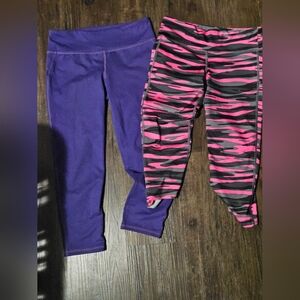 Kids Purple and Pink Camo Athletic Leggings